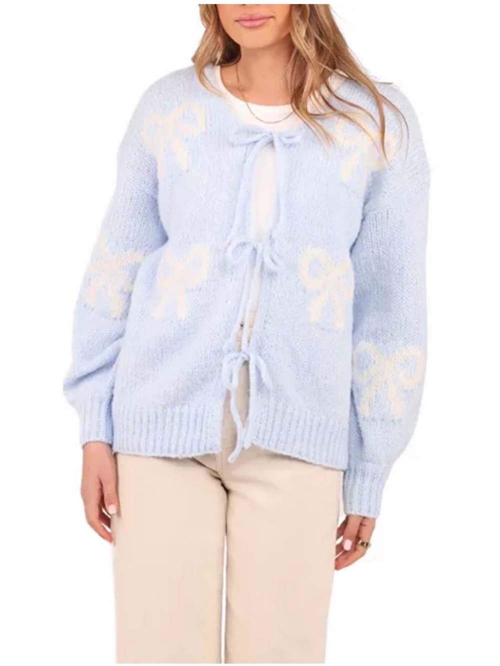 Petal & Pup Vienna Bow Cardigan with Cream Bow Ties